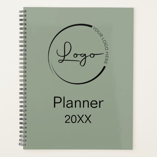 Modern Sage Green Minimalist Logo Professional Planner (Voorkant)
