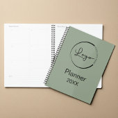 Modern Sage Green Minimalist Logo Professional Planner