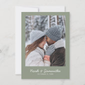Modern Sage Green Minimalist Photo Calendar Boho Save The Date (Achterkant)