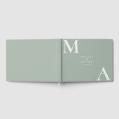 Modern Sage Green Minimalist Wedding Gastenboek (Volledig)