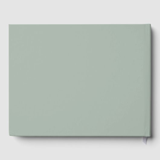 Modern Sage Green Minimalist Wedding Gastenboek (Achterkant)