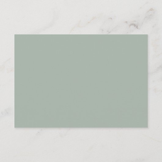 Modern Sage Green Minimalist Wedding Informatiekaartje (Achterkant)