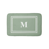 Modern Sage Green Monogram Badmat (Voorkant)