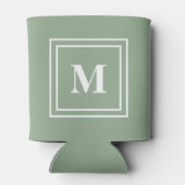 Modern Sage Green Monogram Blikjeskoeler (Achterkant)