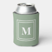 Modern Sage Green Monogram Blikjeskoeler (Blikje Achterkant)