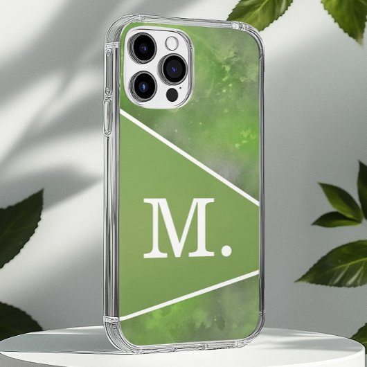 Modern Sage Green Monogram Case-Mate iPhone Case