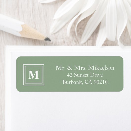 Modern Sage Green Monogram Etiket (Insitu)
