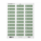 Modern Sage Green Monogram Etiket (Full Sheet)