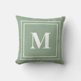 Modern Sage Green Monogram Kussen