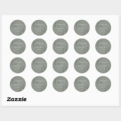 Modern Sage Green Monogram Minimalist Wedding Ronde Sticker (Vel)