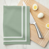 Modern Sage Green Monogram Theedoek (Quarter Fold)