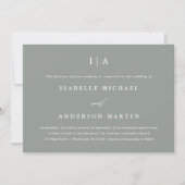 Modern Sage Green Monogram Weddenschap Kaart (Voorkant)