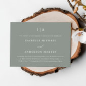 Modern Sage Green Monogram Weddenschap Kaart