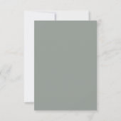 Modern Sage Green Monogram Wedding Rsvp Kaartje (Achterkant)