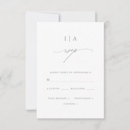 Modern Sage Green Monogram Wedding Rsvp Kaartje