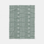 Modern Sage Green Mud cloth African Pattern Fleece Deken (Voorkant)
