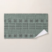 Modern Sage Green Mudcloth African Pattern Bad Handdoek (Handdoek)