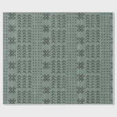 Modern Sage Green Mudcloth African Pattern Cadeaupapier (Vlak)