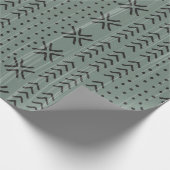 Modern Sage Green Mudcloth African Pattern Cadeaupapier (Hoek)