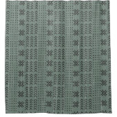 Modern Sage Green Mudcloth African Pattern Douchegordijn (Voorkant)