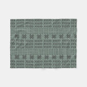 Modern Sage Green Mudcloth African Pattern Fleece Deken (Voorkant (Horizontaal))