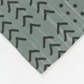 Modern Sage Green Mudcloth African Pattern Fleece Deken (Hoek)