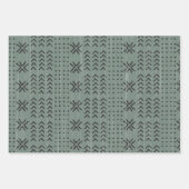 Modern Sage Green Mudcloth African Pattern Inpakpapier Vel (Voorkant 2)