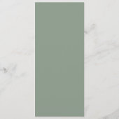 Modern Sage Green Neutral White Wedding Menu (Achterkant)
