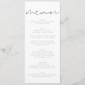 Modern Sage Green Neutral White Wedding Menu (Voorkant)