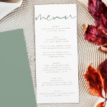 Modern Sage Green Neutral White Wedding Menu<br><div class="desc">slim menu om het collectie aan te passen *als u meer papieren opties wilt,  kunt u dit ontwerp overbrengen naar een slim programma *of voor meer hulp contact met mij opnemen</div>