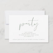 Modern Sage Green Neutral White Wedding Reception Kaart (Voorkant)