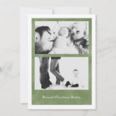 Modern Sage Green PEACE Photo Feestdagenkaart (Achterkant)