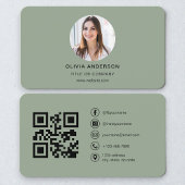 Modern Sage Green Personal Brand QR Code Visitekaartje
