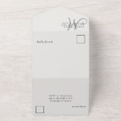 Modern Sage Green Photo Collage Wedding All In One Uitnodiging (Buitenkant)