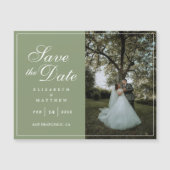 Modern Sage Green Photo Wedding Save the Date (Voorkant)