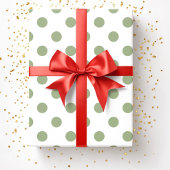Modern Sage Green Polka Dots Patroon Cadeaupapier