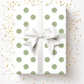 Modern Sage Green Polka Dots Patroon Cadeaupapier