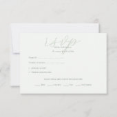 Modern Sage Green QR Code Initialen bruiloft RSVP Kaartje (Voorkant)