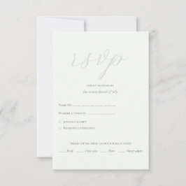 Modern Sage Green QR Code Initialen bruiloft RSVP Kaartje