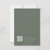 Modern Sage Green QR Code Initialen bruiloft RSVP Kaartje (Achterkant)