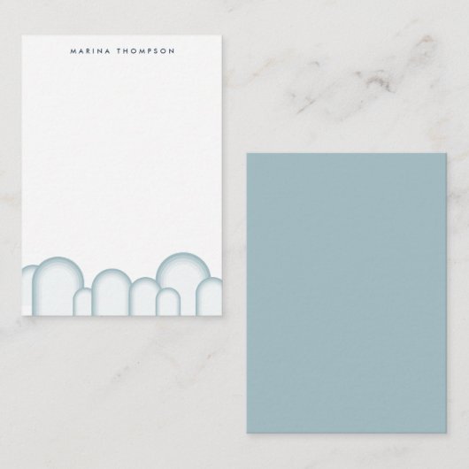 Modern Sage Green Retro Vintage Notitiekaartje (Voorkant / Achterkant)