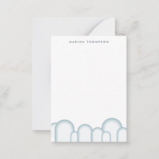 Modern Sage Green Retro Vintage Notitiekaartje (Voorkant)