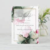 Modern Sage Green Roze Waterverf Abstract (Staand voorkant)