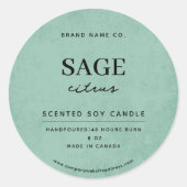Modern Sage Green Rustic Ronde Sticker (Voorkant)