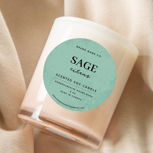 Modern Sage Green Rustic Ronde Sticker