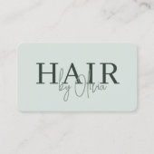 Modern Sage Green Salon Hairstylist QR Code Visitekaartje (Voorkant)