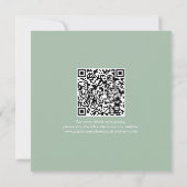 Modern Sage Green Save the Date QR Wedding Kaart (Achterkant)
