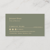 Modern Sage Green Scannable QR Code Minimalistic Visitekaartje (Achterkant)