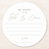 Modern Sage Green Script Advies Bruid Groom Favori Ronde Kartonnen Onderzetter (Voorkant)