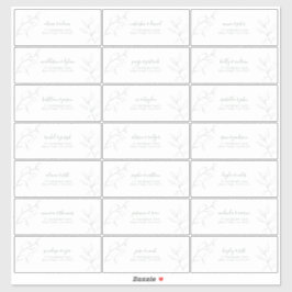 Modern Sage Green Script Botanical Guest Address Sticker